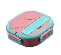 SIXRUN Contenitore per Alimenti Multi Scomparto Lunch Box in Acciaio Inossidabile di Grande capacità per Arrampicata in Campeggio, Lunch Box per Ufficio (3 scomparti Rosa)