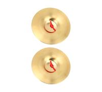 SIXRUN Coppia di Piatti Crash Strumenti a Percussione in Ottone Dal Suono Brillante per Insegnare Musica e Suonare Giallo 14,7 Cm