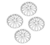 SIXRUN Coprimozzi da 14 Pollici Set 4 Pezzi Copricerchi Universali in ABS | Design a Clip, Materiale ABS Antiurto, Adatto per Cerchi in Acciaio da 14 Pollici, Finitura Argento per Berline Monovolume