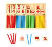 SIXRUN Costruzioni di Legno, Bastoncini di Conteggio Colorati Giocattolo Educativo con l'apprendimento della Matematica per i Bambini, Adatti per 3 Anni e Oltre