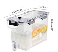 SIXRUN Dispenser di Bevande in Plastica Comodo Dispenser di Succo Filtrato con Rubinetto per Frigorifero Uso Quotidiano 3,5 Litri Grigio+arancione (Cenere)