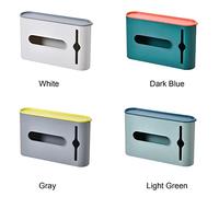 SIXRUN Dispenser di Sacchetti per la Spazzatura con Finestra Visibile, Autoadesivo, per Sacchetti della Spazzatura, per Casa, Bagno, Porta della, Porta di Plastica Blu Scuro per Casa e Ufficio,