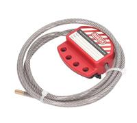 SIXRUN Dispositivo di Bloccaggio e Tagout Regolabile Cavo di Sicurezza in Acciaio Inossidabile da 6 Mm con 4 Fori per Chiave, Lunghezza 1,8 M per la Gestione della Manutenzione delle Apparecchiature