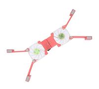 SIXRUN Dispositivo di Raffreddamento per Laptop Pieghevole, Base di Raffreddamento in Plastica con Doppia Ventola e Luce Blu LED per Computer Notebook (PINK)