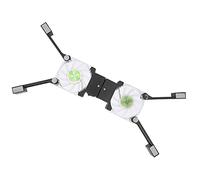 SIXRUN Dispositivo di Raffreddamento per Laptop Pieghevole, Base di Raffreddamento in Plastica con Doppia Ventola e Luce Blu LED per Computer Notebook (BLACK)