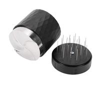 SIXRUN Distributore di caffè da 58 Mm Tamper Gravity Distribution Strumento con Coperchio in Legno a Base in Acciaio Inossidabile, Modello Laterale Strutturato, per la Distribuzione