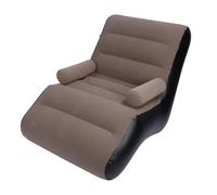 SIXRUN Divano Gonfiabile Divano Gonfiabile Floccato Morbido a Forma di S Ergonomico per Viaggi in Ufficio a Casa, Poltrona Lounge Portatile (Caffè)