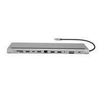 SIXRUN Docking Station USB Premium 12 in 1 con Doppia Connessione e RJ45 per Dispositivi di Tipo C, Trasferimento Dati Ad Alta velocità