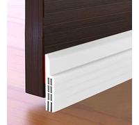 SIXRUN Fermaspifferi per Porta Guarnizione Inferiore per Porta Insonorizzata per Porte Interne Esterne Installazione Semplice Impermeabile Bianco Grigio Marrone 100"x4"x4" Ideale per Tutte le