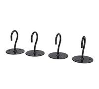 SIXRUN Ganci da Soffitto per Vasi da Fiori Lanterne, Ganci da Parete in Metallo Resistente per Piante Sospese, 4 Pezzi per Terrazza Giardino, 100% Nuovo, Dimensioni 5,9" (BLACK)