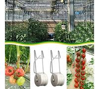 SIXRUN Ganci di Supporto per Pomodoro di Alta qualità con Funzionamento Semplice Ed Efficienza Gancio per Rulli per Piante 10 Pezzi per Giardini Verticali Zincato + Spago in PP 15M