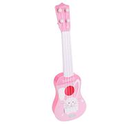 SIXRUN Giocattoli per Chitarra per Bambini Simpatico Design Realistico Giocattolo Musicale per la Prima Educazione per Bambini dai 3 Anni in su Plastica 35,5x10,5 Cm (Rosato)