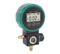 SIXRUN Gruppo Manometrico HVAC Digitale, con Controllo a Valvola a Sfera e Display LCD per Test di Pressione e Temperatura su Sistemi AC con Refrigeranti R410A, R32, R134a