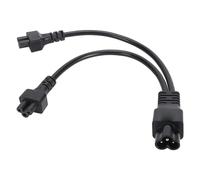 SIXRUN IEC320 C6 Plug a Doppia, Socket Y-Splitter Cavo di Alimentazione 30cm 2.5A 250V con Design Rinforzato per Adattatore Laptop