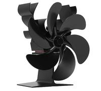 SIXRUN Il Ventilatore per Stufa a Legna Alimentato a Calore 6 Pale Fa Circolare in Modo Efficiente L'aria Calda per Il Riscaldamento Domestico Lega di Alluminio 80-250 ℃