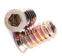 SIXRUN Inserti in Legno Filettati con Attacco Esagonale Zincato, 20 Dadi Avvitabili M6 M8 M10 per Mobili in Legno, Dimensioni Assortimento da 10 Mm a 25 Mm, Installazione Semplice con Chiave