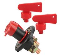 SIXRUN Interruttore Staccabatteria per Auto, Interruttore a Chiave per Batteria in Plastica DC 12V 24V 100A 500A 5 Sec, Spegnimento Rapido con Chiave Rossa per Auto, Barca, ATV, Camion, Uso Marino