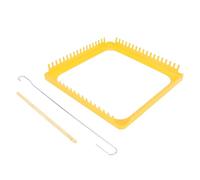 SIXRUN Kit Telaio per Tessitura in Metallo Giallo Design Elegante per Arazzi, Sciarpe e Cappelli, 18 Denti 1 Unità
