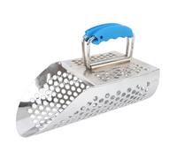 SIXRUN Metal Detecting Sand Scoop, Pala Setacciatrice Sabbia in Acciaio Inossidabile con Manico Pieghevole per Caccia al Tesoro in Spiaggia, 26 X 15 X 9 Cm