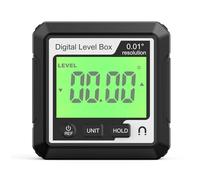 SIXRUN Mettrie di Angolo di Livello Digitale LCD con Base Magnetica per L'attacco Sicuro, lo Strumento per la Lavorazione del Legno e il Lavoro dei Metalli (rosso) (BLACK)