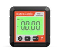 SIXRUN Mettrie di Angolo di Livello Digitale LCD con Base Magnetica per L'attacco Sicuro, lo Strumento per la Lavorazione del Legno e il Lavoro dei Metalli (rosso) (WHITE)