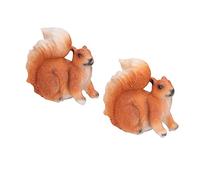 SIXRUN Miniature Squirrel Figurines Set of 2 Cute Resin Statues for