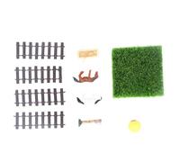 SIXRUN Modello di Stalla per in Miniatura, Set di Giocattoli Educativi Creativi per Bambini, Legame Familiare, Recinzione in Scala 1:12, Ranch di Casa delle Bambole, Modello Decorativo per (Caffè)