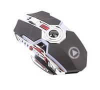 SIXRUN Mouse Ergonomico Wireless, Retroilluminazione RGB Ultra Silenzioso | Batteria ricaricabile da 500 mAh, controllo a 7 pulsanti, ricevitore USB, uso in viaggio in ufficio a casa