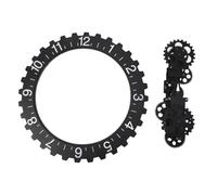 SIXRUN Orologio da Parete con Ingranaggi Orologio Meccanico con Ingranaggi Impermeabile per Bagno e Soggiorno da Parete con di Grandi Dimensioni in Acciaio Inossidabile 304 (BLACK)