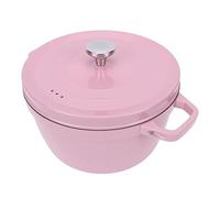 SIXRUN Pentola in Ghisa Smaltata, Pentola Chef Smaltata 24cm Rotonda Multifunzionale con Doppie Maniglie per Induzione Fornello a Gas Forno