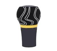 SIXRUN Pomello del in Pelle Scamosciata Graffiti, Testa del in Lega di Alluminio con Design Unico e compatibilità Universale per Veicoli con Manuale (BLACK)