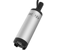 SIXRUN Pompa di Servizio in Acciaio Inossidabile 12V, Pompa Sommergibile per Trasferimento Carburante per Acqua, Olio di Cherosene con Motore 8500r, Portata 12 L/min, Ideale per Macchine Agricole e