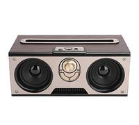 SIXRUN Retro Speaker Bluetooth in Legno, 10W Doppia Unità (deep wood) | HiFi Lossless, Bluetooth 2.1 da 32,8 piedi, decodifica MP3/WMA, riproduzione AUX scheda di memoria, regalo portatile
