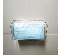 SIXRUN Scatola Porta Mascherine, Dispenser in Acrilico Trasparente, Comodo Supporto a Parete per Ospedali e Scuole, 19 Cm X 7,5 Cm X 9,5 (WHITE)