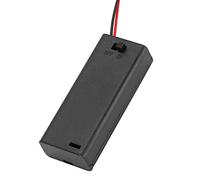 SIXRUN Scatola Portabatterie AAA X 2 con Coperchio, Interruttore ON/OFF Efficiente per L'elettronica, Plastica Nera, 5 Pezzi, per Varie Applicazioni Elettroniche (AAA2)