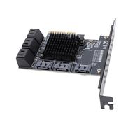 SIXRUN Scheda di Espansione PCI Express 4X, Adattatore a 9 Porte con velocità di 6 Gbps per e, Convertitore Plug and Play PCIe 4X a 9 per Soluzioni di Archiviazione Flessibili