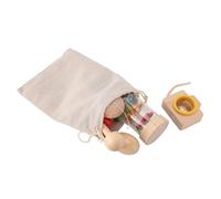 SIXRUN Set di 6 Sonagli in Legno Colorati con Sonagli a Rulli e Palla, Portatili per lo Sviluppo Sensoriale e le capacità Cognitive, Set di Giocattoli in Legno di Betulla Facile Presa, Ideali per i