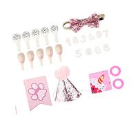 SIXRUN Set di Decorazioni per Feste di Compleanno per Cani, Abiti per Feste in Cotone Poliestere con Sciarpa, Cappello e Papillon, 17 Striscioni 10 Numeri 8 Palloncini per Servizi Fotografici di