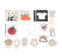 SIXRUN Set di Denti Sonagli in Silicone Morbido per Sonagli con Libri di Stoffa, Giocattolo Shaker per Afferrare e Bastone per la Dentizione per L'udito