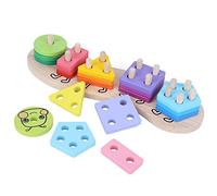 SIXRUN Set di Giocattoli Puzzle in Legno a Forma Geometrica per Bambini Che Imparano Giocando per Bambini Sopra i 6 Mesi, Tavola di Legno in Materiale Nuovissimo Al 100% con 20 Forme (Involucro del