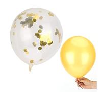 SIXRUN Set di Palloncini Decorativi da 10 Pezzi, Eleganti Palloncini in Lattice per Feste, Matrimoni e Lauree - Colori Paillettes e Dorati