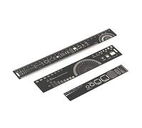 SIXRUN Set di Righelli per Ingegneria PCB Strumento di Misurazione Multifunzionale Ad Alta Precisione per Ingegneri Elettronici 3 Dimensioni 15 Cm 20 Cm 25 Placcato Oro