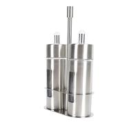 SIXRUN Set Dispenser per Olio e Aceto, Ampolle per Olio e Aceto Set di Bottiglie Dispenser per Olio d'oliva in Acciaio Inossidabile da 80 Ml con Supporto di Base Finestra Trasparente