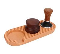 SIXRUN Set Pressa Caffè, Kit Distributore Pressa Caffè Faggio Noce Con Stazione Antiscivolo, Base A 4 Slot, Supporto Portafiltro Per Domestico Caffetteria (L Base 58mm/2.3in)