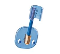 SIXRUN Staffa per Doccia Regolabile per Montaggio a Parete con Supporto per Soffione Doccia Senza Adesivo per Trapano e 2 Ganci per Soffione Portatile e Ripostiglio per il Bagno (Blu trasparente)