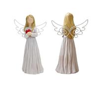 SIXRUN Statuetta di Angelo con Cuore in Mano, Statua di Angelo Statuetta di Angelo con Cuore Senza Volto in Resina Squisita, Ornamento Artigianale per la Decorazione del Desktop di Casa