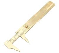 SIXRUN Strumento di Misurazione del Righello con Calibro a Doppia Scala in Ottone con Precisione di 0,1 Mm per gli Appassionati di Lavorazione del Legno e Fai-da-te (100 mm)