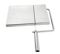 SIXRUN Tagliere per Formaggio in Acciaio Inossidabile, Affettatrice a Filo Regolabile con Guida Spessore per Chef e Appassionati di Cibo (con scala)