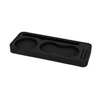 SIXRUN Tappetino per Pressacaffè in Silicone, Base per Pressatura Portafiltro Stazione per con Multi Slot per Spazzola Schermo Disco Distributore Pressino (BLACK)