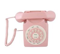 SIXRUN Telefono Vintage, Telefono Cablato con qualità di Chiamata Ad Alta Definizione, Design Rosa per l'uso in Ufficio